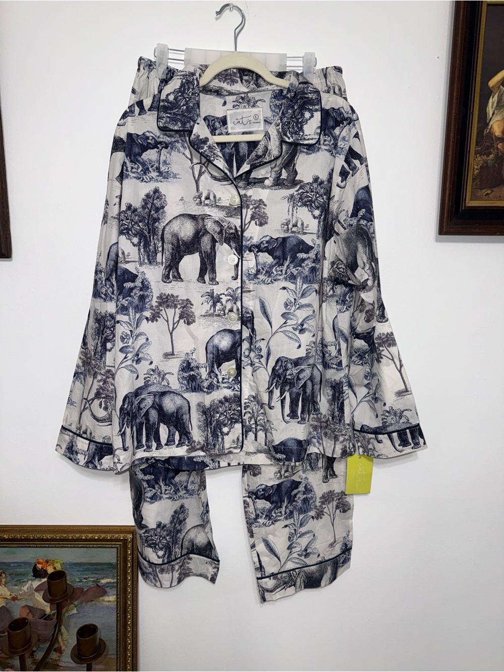 Elephant-Print Pajama Set